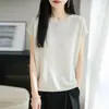 Top de Punto Ligero y Transpirable de Lyocell con Cuello Redondo para Primavera y Verano, Estilo Nuevo con Efecto de Caída, Versátil, Sin Mangas, Top Adelgazante para Mujer