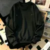 Sudadera con capucha de color sólido, estilo otoño, cuello redondo, manga larga, camiseta base casual versátil para hombre, stock de fábrica