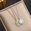 Colar Personalizado Empilhado Cruzado Sol e Lua Anel Aberto Conjunto de Anéis Design Sol e Lua Brilham Juntos para Mulheres com Diamantes