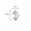 Accesorios DIY Chapado en Cobre Oro Verdadero 18K Concha Blanca Mini Luna Colgante Collar Pulsera Aretes
