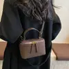 Bolsos de Otoño e Invierno Bolso Caja de Gamuza Nuevo Bolso de Mano Retro Versátil para Mujer Bolso Tote Pequeño Bolso Bandolera Cruzado para Mujer