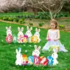 Letreros de Pascua para el Jardín Conejo y Huevo Decoraciones para Fiesta de Pascua en el Exterior del Jardín y el Césped