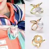 Hebilla para pañuelo de seda, anillo pequeño cuadrado para bufanda, broche de perla simple, sujetador versátil para chal, hebilla para esquina de ropa, accesorio creativo
