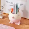 Lindo portalápices con forma de pájaro de dibujos animados, un organizador de escritorio creativo para estudiantes y uso en la oficina, un expositor de papelería elegante y de alta capacidad