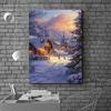 Venta directa de fábrica transfronteriza Pintura decorativa de Papá Noel para el hogar, sala de estar, restaurante, lienzo de nieve, pintura HD, núcleo de pintura