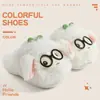 Nuevas Lindas Pantuflas de Peluche de Oveja Pequeña para Mujer 2026, Uso en Casa Otoño e Invierno, Felpa Gruesa, Cálidas, Antideslizantes, Suela Suave, Pantuflas de Algodón para Interiores