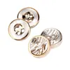 Botones de camisa de alta gama electroplateados de cuatro agujeros, botones decorativos para chaquetas de traje y puños, con borde dorado iridiscente, botones de resina cosidos a mano