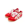 Zapatos de Entrenamiento Retro Rojos de Cuero Genuino para Mujer Estilo Coreano Versátiles Nuevas Zapatillas de Suela Fina para Mujer Zapatos Casuales Deportivos Forrest Gump para Mujer