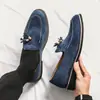 Zapatos Casuales de Cuero Gamuzado Estilo Británico para Hombre, Versión Coreana Versátiles que Aumentan la Altura, Zapatos de Moda para Hombres Jóvenes, Zapatos para Hombre con Punta Fina para Peinador