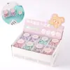 Caixa Colorida Macaron Ursinho Fofo Porta-Bilhete Alfinete de Fixação Material de Escritório Clip de Papel Clip de Encadernação Conjunto Atacado