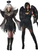 Disfraces de Halloween, Disfraces de Cosplay de Ángel Negro, Disfraces de Performance de Ángel Negro, Uniformes de Ángel Oscuro Zombi Maligno, Disfraces de Bruja