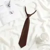 Patrón jk Chica Día Perezoso-libre Marrón Retro Marrón Raya de Corbata dk Uniforme de Soltero Masculino Corbata Estilo Preppy