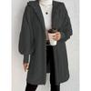 AliExpress Wish ebay2025 outono e inverno feminino europeu e americano cor sólida manga longa com capuz solto veludo pelúcia casaco feminino