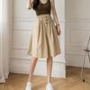Culottes de pierna ancha para mujer Verano 2025 Nuevo Cintura alta Delgado Suelto Versátil Estilo coreano Pantalones medianos Shorts Culottes de cinco puntos