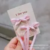 Acessório de Cabeça Infantil Coreia do Sul Grampo de Cabelo Fofo Menina Bebê Elegante Par de Presilhas com Fita Flutuante para Cabelo