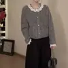 Elegante Suéter Cardigan de Punto Pequeño Fragante Incrustado de Diamantes Estilo Socialité para Mujer en Otoño e Invierno, De Alta Gama, Súper Bonito, Chaqueta Única y Hermosa