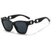 Gafas de sol de moda europeas y americanas nuevas y modernas, gafas de sol personalizadas para hombres y mujeres, caja de tiro callejero, cadena que combina con todo, gafas.