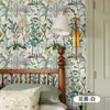 Papel de Parede Autoadesivo de PVC para Casa, Adesivo de Parede Floral Pastoral, Para Quartos de Aluguel, Cobertura de Parede, Reforma, Impermeável, Resistente a Manchas, Personalizável