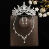 Coroa elegante de noiva Mori Super fada cocar conjunto de três peças novo colar acessórios de casamento brincos de aniversário casamento mulheres