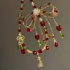 Estilo Navideño Lazo Fantasía Súper Hada Cadena para Teléfono Móvil Colgante Exquisito Hecho a Mano con Cuentas Llavero Bolso Colgante Arcoíris