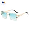Nuevas gafas de sol de moda para mujer, con montura de doble haz, para hombre, estilo europeo y americano, para fotografía callejera, gafas de sol de metal a la moda.