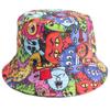 Chapéu de Pescador Novo Personalizado Pintado Estampado Transfronteiriço Europeu e Americano Colorido Cabeça de Tigre Chapéu de Bacia com Proteção Solar e de Sol Lado Duplo Tendência