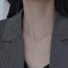Nova Corrente de Clavícula Geométrica Normcore de Estilo Japonês, Luxo Acessível, Linhas Simples, Colar Banhado a Prata, Estilo Frio Exquisito, Banhado a Prata