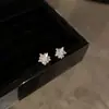 Pendientes Geométricos de Estrella de Cinco Puntas con Circonita de Diamante Completo, Personalizados y Sencillos, Estilo Lujo Ligero para Mujer, Modernos y de Nicho, Pendientes Exquisitos Incrustados de Diamantes