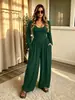 Nuevo mono cruzado europeo y americano de Amazon para mujer, estilo simple, color liso, casual, manga larga, sin espalda, pierna ancha