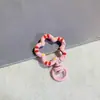 Broche de Primavera de Flor de Ciruelo Colorida Pintada con Cola, Anillo Abierto de Flor, Llavero de Resorte en Espiral Decoración Accesorios de Joyería DIY