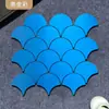 Pegatinas de Pared para Baño Mosaico Escama de Dragón Fondo en Abanico Escama de Pez Pegatinas Metálicas Cepilladas Impermeables y Duraderas