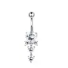 Set de Cuatro Piezas de Anillo para Ombligo Incrustado con Circonita Transfronterizo, Joyería Sexy para Piercing de Ombligo, Anillos para Ombligo Estilo Europeo y Americano, Tachuelas para Ombligo, Accesorios para Piercings