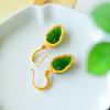 Pendientes de hoja verde verde aceite espinaca rusa pendientes de hoja de jaspe verde elegantes combinan con todo Pendientes súper de hada joyería