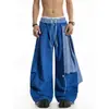 Directamente del fabricante: Pantalones Casuales de Cuadros para Hombre, Nuevo Estilo de Verano, Cintura Doble Holgada, Pantalones de Dobladillo Curvo, Pantalones Casuales Estilo Ins para Mujer