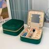 Caja de Joyería de Terciopelo de Tres Capas Portátil de Gama Alta Estilo Minimalista Ins, Suministros de Almacenamiento de Joyería