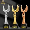Trofeo de cristal escolar personalizado medalla de empleado destacado para reunión anual de la empresa premio para evento de billar danza artículo conmemorativo