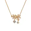 Collar de Borla con Pétalos de Circonita de Moda Exquisita Coreano y Japonés, Cadena para Clavícula Versátil de Lujo Ligero Única, Super Brillante, Venta al por Mayor
