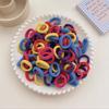 Paquete de 100 ~ tamaño pequeño Anillos para el cabello Color para niños Simple Alta elasticidad Fuerte Anillos para toalla No golpean los tendones de goma de las niñas