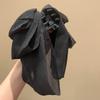 Horquilla para el pelo con lazo grande, estilo francés, elegante y suave, color negro, para mujer