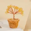 Adorno de Árbol de Dinero de Cristal para Escritorio del Hogar y la Oficina, Atrae Riqueza, Adecuado como Regalo para Inauguración de Negocio o Mudanza, Árbol de Dinero de Cesta de Bambú DIY