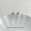 Exquisitos Aretes de Circonia Rosa con Lazo Super Brillantes, Populares Aretes de Moda de Gama Alta de Nicho, Accesorios Versátiles y Elegantes