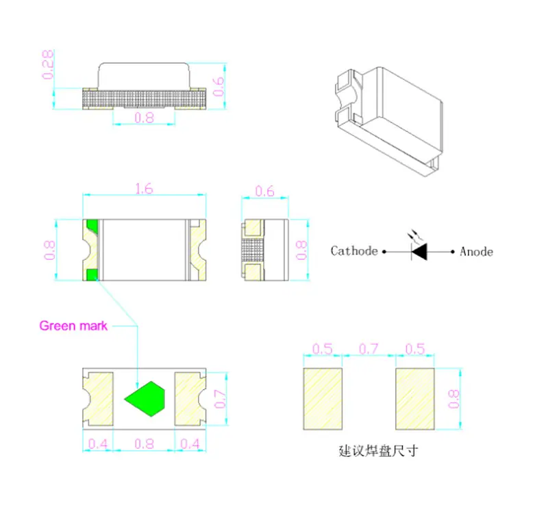 0603厚度0.6T
