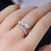 Accesorios DIY Anillo de Perla de Plata Esterlina S925 Soporte Vacío Anillo Versátil Francés Soporte para Anillo Abertura de Anillo 3-6mm