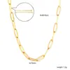 Cadena Plana de Hip-Hop de Moda Europea y Americana Ins Elegante Simple Larga Cadena de Cruz Joyería Chapada en Oro de 18K Acero Inoxidable Collar