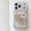 Estuche de etiqueta esmerilada Rilakkuma adecuado para iPhone 17/18 Pro Max, soporte coreano Apple 16, 15P lindo