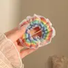 Scrunchie perezoso estilo francés para mujer, accesorio para el cabello de encaje blanco, liga para el cabello extragrande estilo coreano con un toque de alta gama
