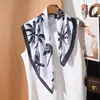 Pañuelo Cuadrado Suave de Color Claro de 70 cm para Mujer, Nuevo Pañuelo de Seda para Primavera y Verano, Estilo Elegante, Combinado con una Camisa, Elegante Pañuelo Pequeño para el Cuello, Versátil