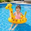 Anillo inflable de jirafa lindo para nadar / Anillo de seguridad para niños / Material de PVC engrosado / Flotador para jugar en el agua para bebés