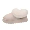 Botas de Neve Femininas Tamanho Grande para o Inverno, Estilo Novo, Forradas com Lã, Espessadas, Quentes, com Solado Grosso, Aumentam a Altura, Botas de Algodão Peludas