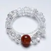 Pulsera de Cristal Natural Llama Roja Escarcha Blanca para Mujer Serie Estilo Cool de Ins Pulsera Versátil Venta al por Mayor